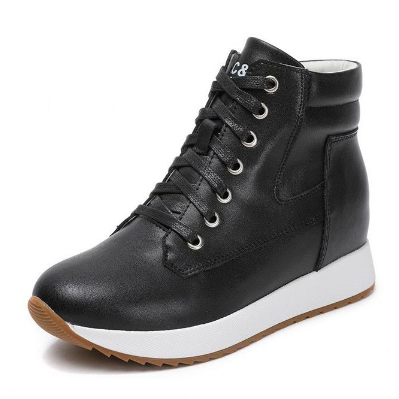 Wedge Heeled Sneaker - 7 CM Hakiki Deri Kadın Ayak