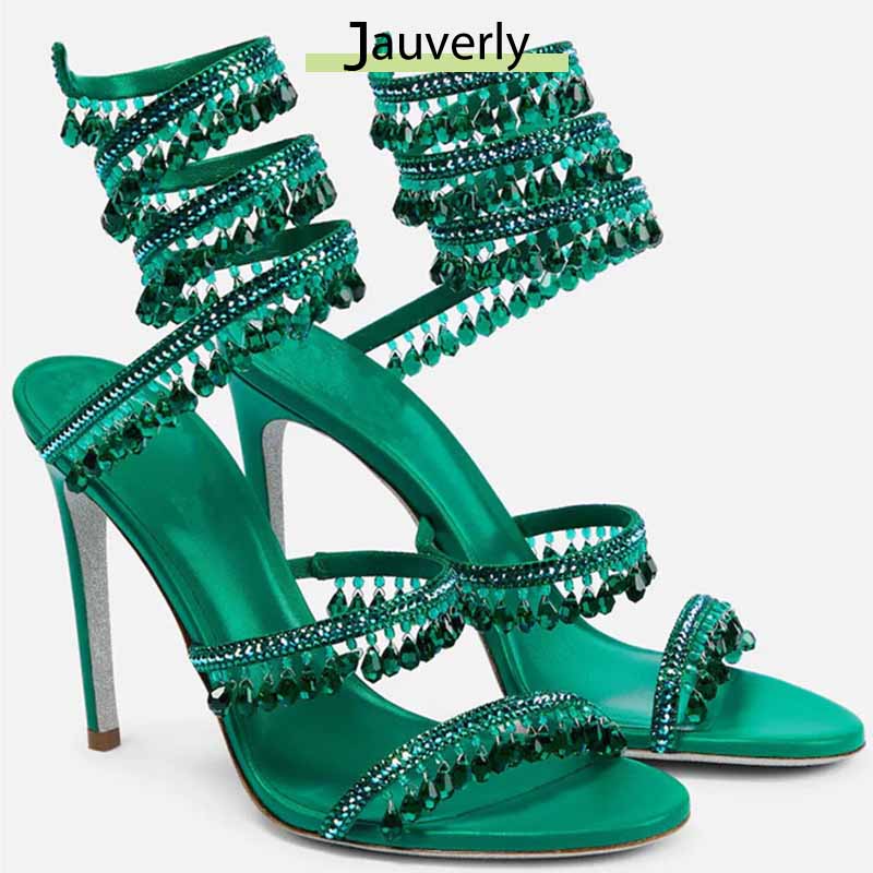 Rhinestone Sandal Women - 2026 kadın yüksek topuklu yeni taklidi