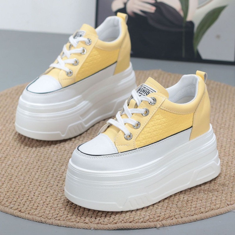 Wedge Heeled Sneaker - 2026 Yeni 10CM Hakiki Deri Rahat