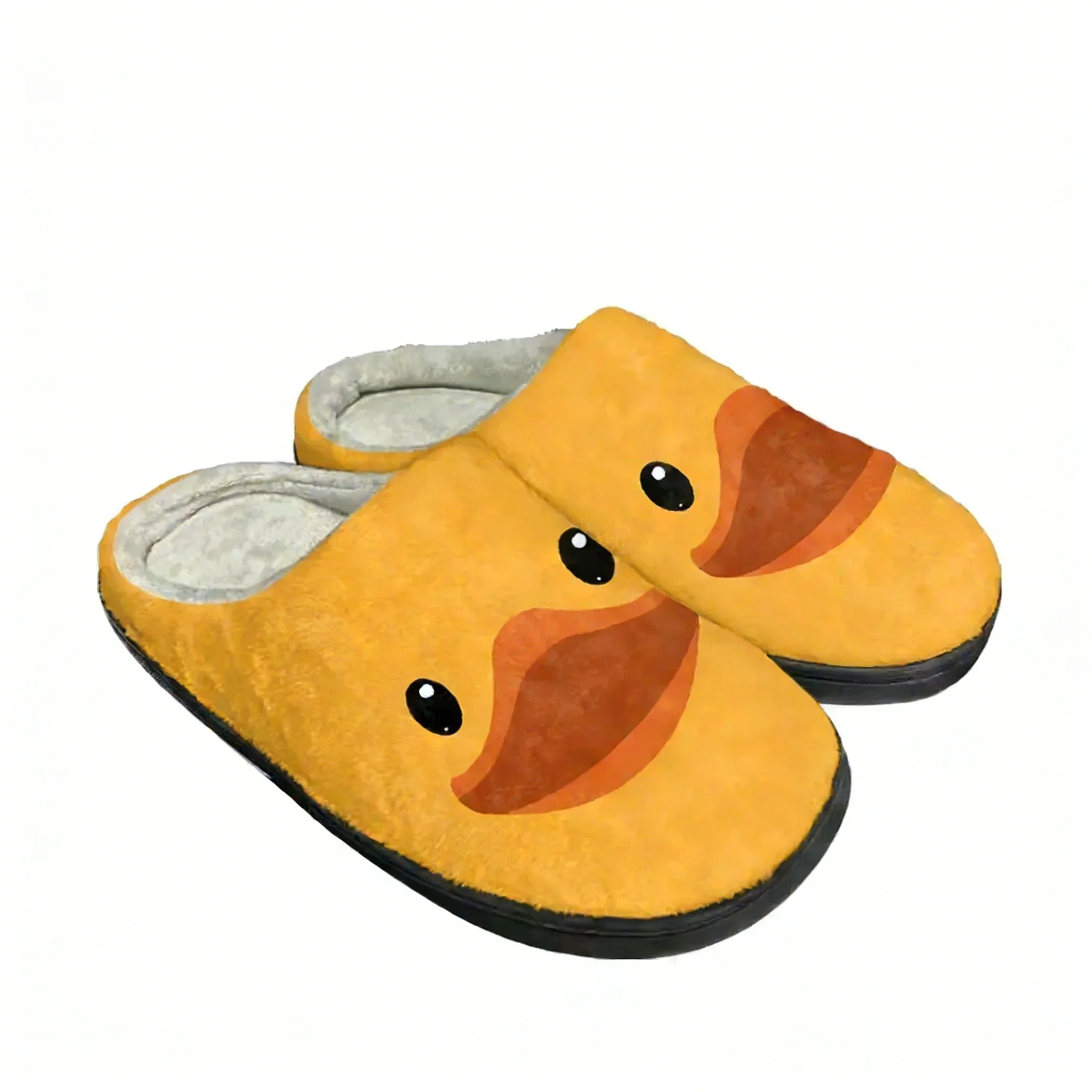 Women'S Shoes Yellow - Sarı Ördek Baskılı Ev Pamuk Terlikleri