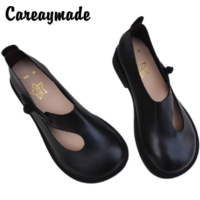 Women Shoes Casual - Careaymade-hakiki deri büyük ayakkabı retro ulusal