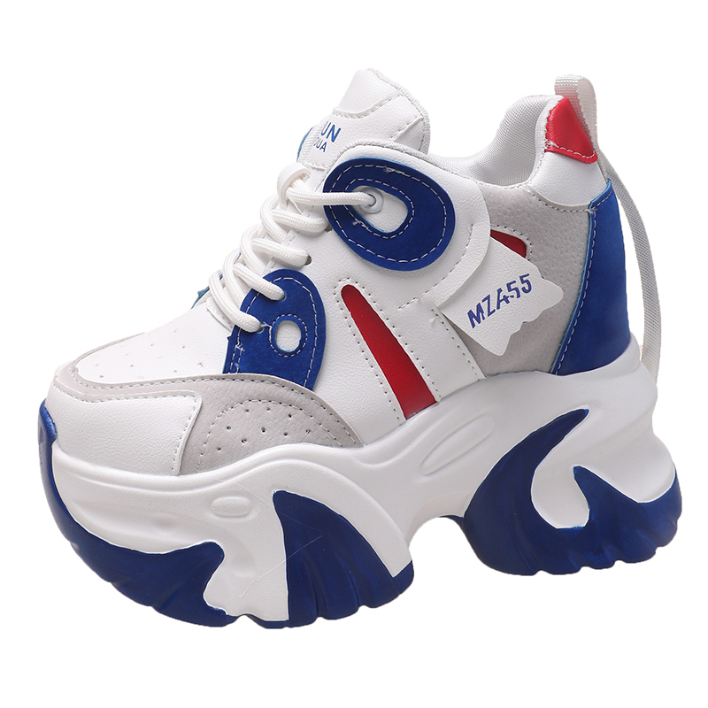 Wedge Heeled Sneaker - Kadınlar yürüyüş Sneakers yeni sonbahar dantel-up