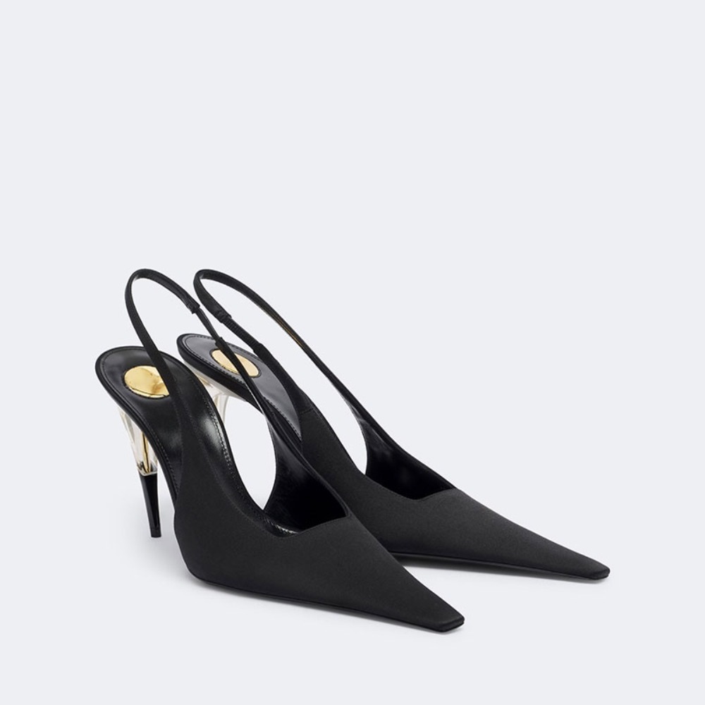 Clear Strap Heel - Kadınlar için Saten Sivri Uçlu Stiletto