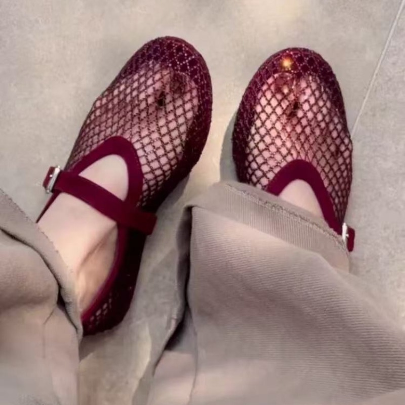 Women Shoes Casual - İçi Boş Yapay Elmaslı Baotou Sandaletler