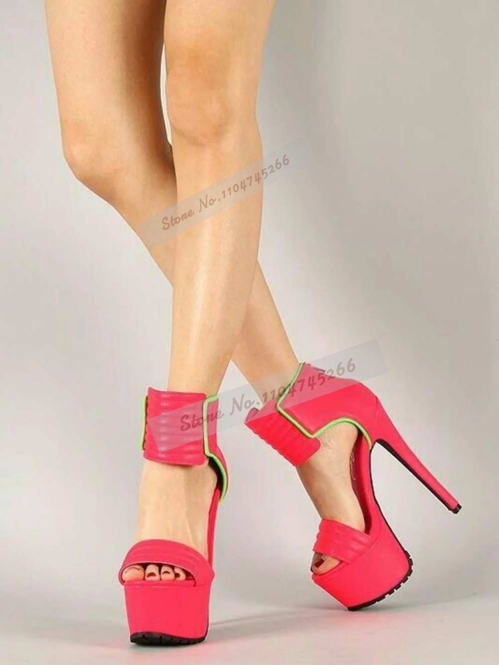 Gül Kırmızı Mat Deri Çizgili Y - Wide Fit Heels incelemesi ve fiyatı