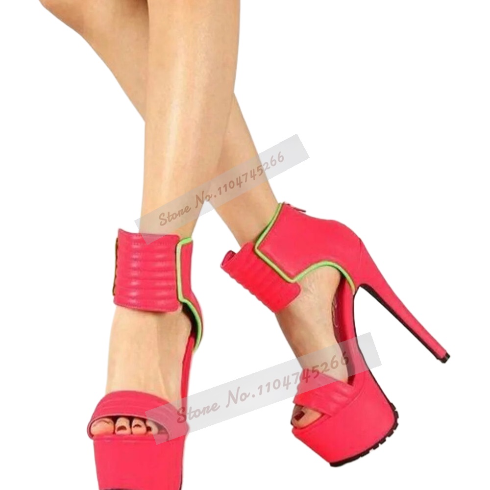 Gül Kırmızı Mat Deri Çizgili Y - Wide Fit Heels incelemesi ve fiyatı