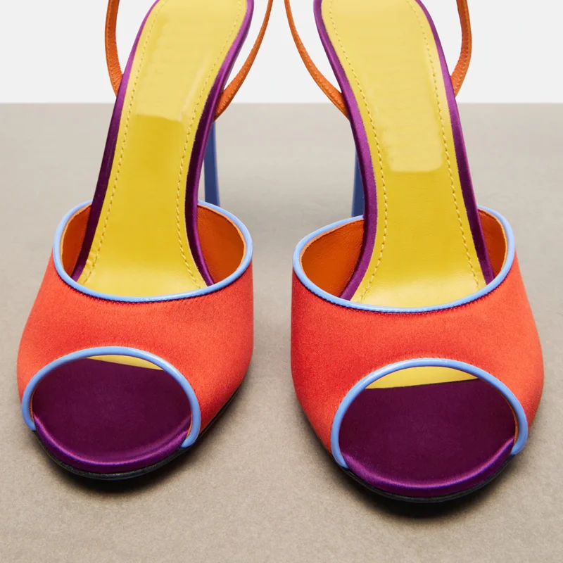 Saten Karışık Renkler Peep Toe - Peep Toe Heels incelemesi ve fiyatı