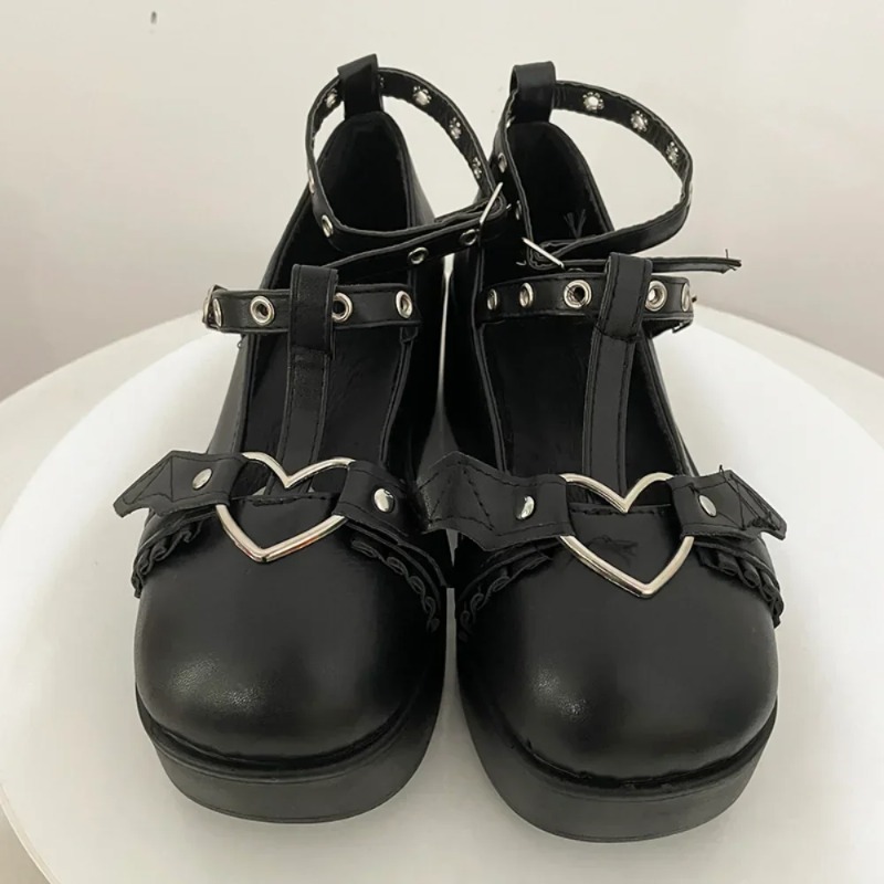 Yeni Tatlı Kalp Toka Takozlar  - Women Shoes Casual incelemesi ve fiyatı