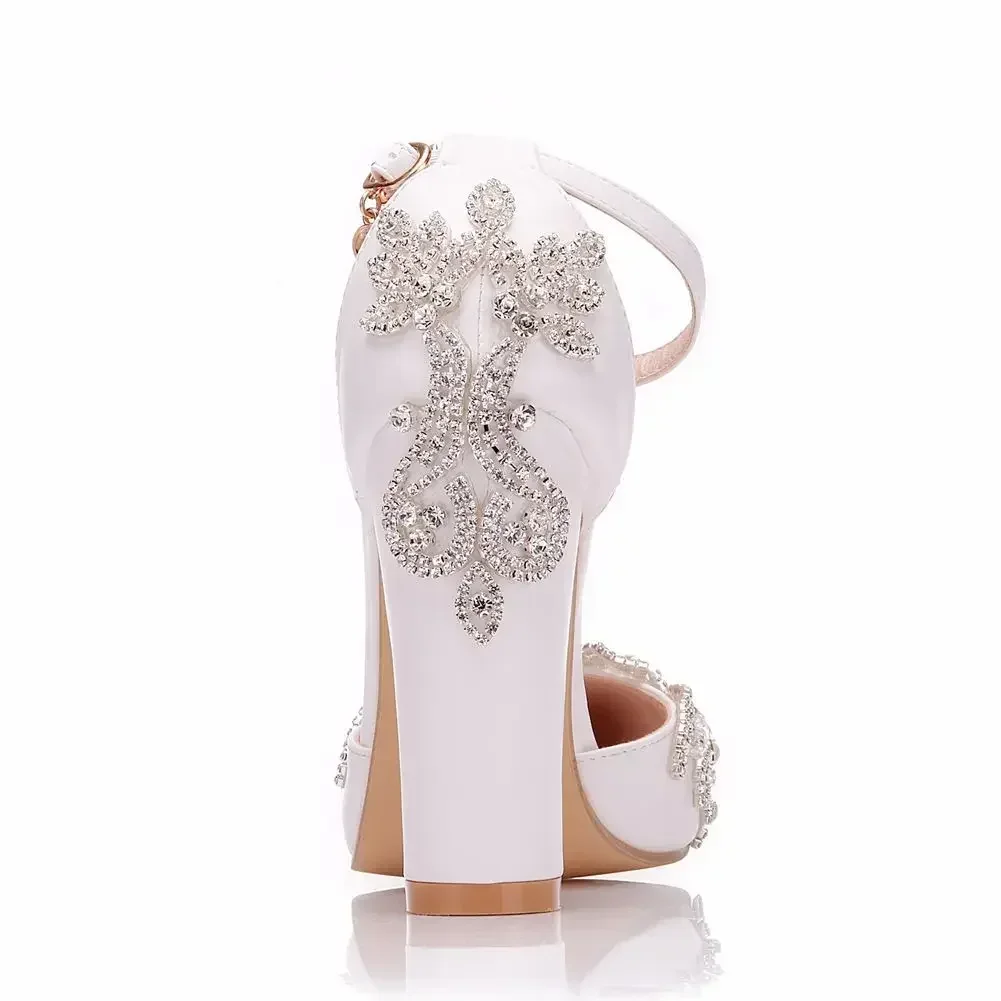 2026 Kalın Topuklu Sivri Burun - Rhinestone Sandal Women incelemesi ve fiyatı