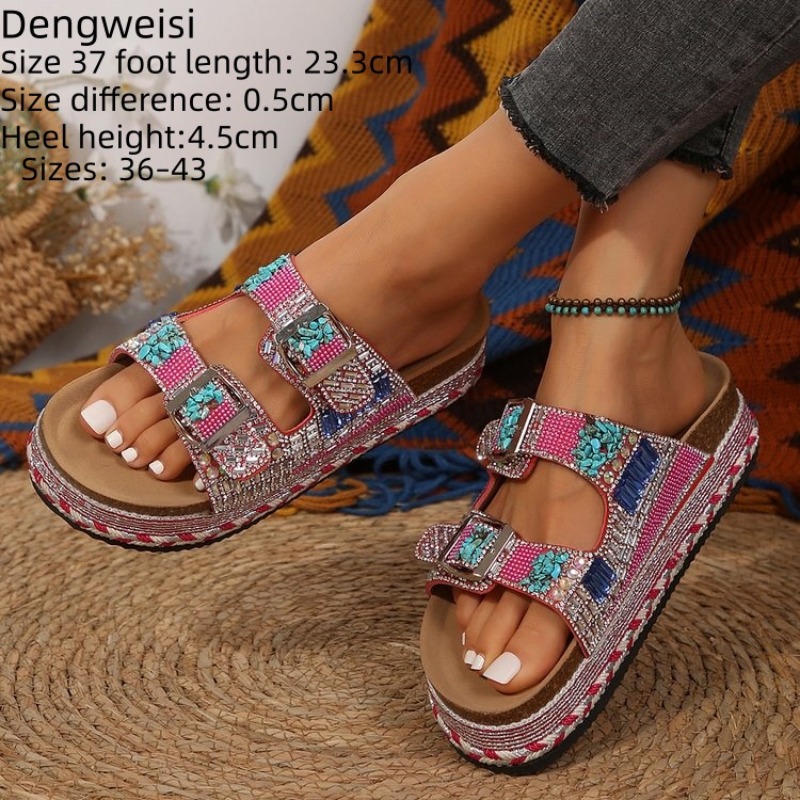 Moda Pembe Boncuklu Platform D - Cork Wedge Sandal incelemesi ve fiyatı