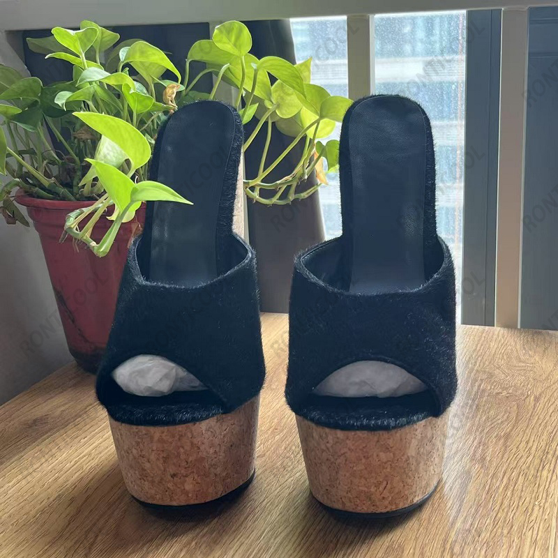 Ronticool El Yapımı Kadın Siya - Cork Wedge Sandal incelemesi ve fiyatı