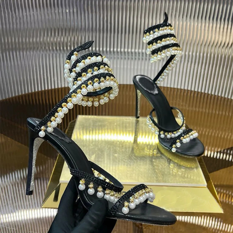 Lüks Rhinestones İnciler Püskü - Rhinestone Sandal Women incelemesi ve fiyatı