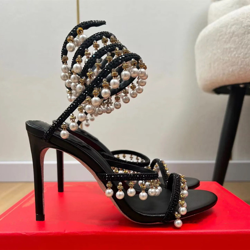 Lüks Rhinestones İnciler Püskü - Rhinestone Sandal Women incelemesi ve fiyatı