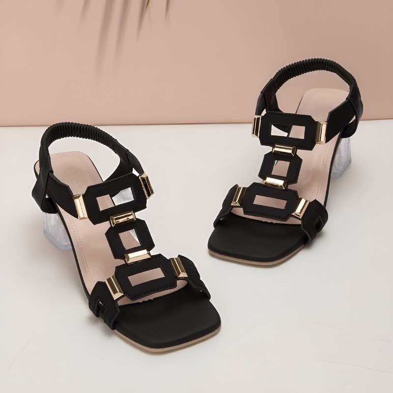 Büyük Beden Basit Şık Blok Top - Clear Strap Heel incelemesi ve fiyatı